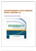 PSYCHOTHERAPY LATEST SUMMARY NOTES 