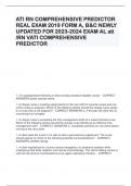 ATI RN COMPREHENSIVE PREDICTOR  REAL EXAM 2019 FORM A, B&C NEWLY  UPDATED FOR 2023-2024 EXAM AL ati  /RN VATI COMPREHENSIVE  PREDICTOR 