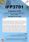 IFP3701 Assignment 3 (COMPLETE ANSWERS) 2024 -  DUE 28 June 2024