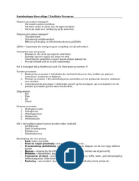 Samenvatting Hoorcollege 1-6 Facilitaire Processen