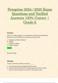 Peregrine 2024 / 2025 Exam Questions and Verified Answers 100% Correct | Grade A