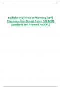 Bachelor of Science in Pharmacy (EPP)  Pharmaceutical Dosage Forms 300 MCQ  Questions and Answers PACOP 2