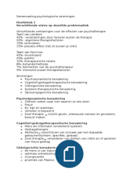 Samenvatting psychologische stromingen HS 1,3,4,5,7,8