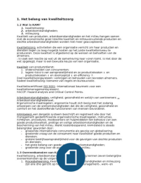 Kwaliteitsmanagement hoofdstuk 1, 2, 5 t/m 10