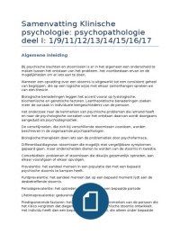 Samenvatting Klinische Psychopatholohie