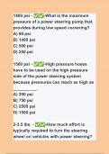 Final Exam - Suspension and Steering Questions with 100% correct answers verified latest update 2024.