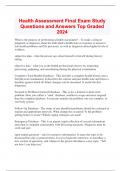  Health Assessment Final Exam Study Questions and Answers Top Graded 2024