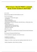  FPCC Exam 2 BLUE PRINT/ Lambuth Study Guide Graded A 2024-2025