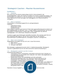 M. Kouwenhoven - Strategisch Coachen hoofdstuk 1 t/m 6 samenvatting