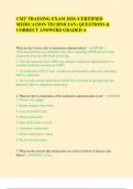 CMT TRAINING EXAM 2024 (CERTIFIED  MEDICATION TECHNICIAN) QUESTIONS &  CORRECT ANSWERS GRADED A
