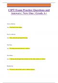 CIPT Exam Practice Questions and  Answers | New One | Grade A+