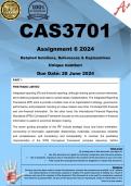 CAS3701 Assignment 6 (COMPLETE ANSWERS) 2024 - DUE 28 June 2024