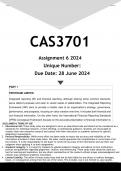 CAS3701 Assignment 6 (ANSWERS) 2024 - DISTINCTION GUARANTEED