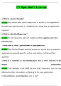 CT EXAMS BUNDLED CT Pesticide Applicators Exam  CT Operator's License  CT Aquatic Pesticide Exam with Complete Solutions 2024