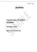 Tutorial Letter 101/3/2022 ECS2605  Semester 1 and 2  Department of Economics