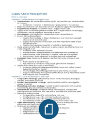 Aantekeningen colleges SCM   korte samenvatting aantal hoofdstukken boek SCM