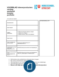 Assessment Hoofdfasebekwaam HU portfolio