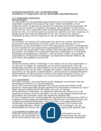 Psychiatrie voor verpleegkundigen (Clijsen) - Organisatie van de geestelijke gezondheidszorg (H17)