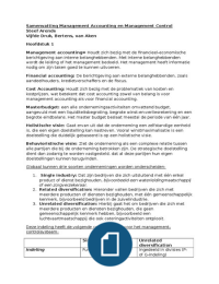 Samenvatting Management accounting en management control