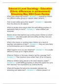 Edexcel A Level Sociology - Education (Ethnic differences in achievement): Streaming May 2024 Exam Review