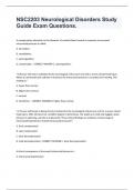 NSC2203 Neurological Disorders Study Guide Exam Questions.