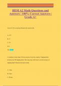 HESI A2 Math Questions and  Answers | 100% Correct Answers |  Grade A+
