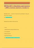 HFMA SET 1 Questions and Answers  | 100% Correct Answers | Grade A+