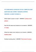 FCTC MECHANICAL EXAM 2024 |ACTUAL COMPLETE EXAM  QUESTIONS AND CORRECT SNSWERS (VERIFIED  ANSWERS ) ALREADY GRADED A+.