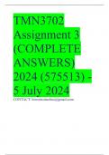 TMN3702 Assignment 3 (COMPLETE ANSWERS) 2024 (575513) - 5 July 2024