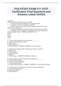 FOA STUDY EXAM V11 CFOT  Certification Final Questions and  Answers Latest Verified