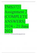 TMS3721 Assignment 2 (COMPLETE ANSWERS) 2024 - 21 June 2024