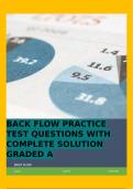 BACK FLOW PRACTICE TEST QUESTIONS WITH COMPLETE SOLUTION GRADED A+