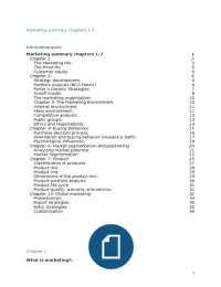 Marketing summary chapters 1-7,15