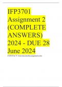 IFP3701 Assignment 2 (COMPLETE ANSWERS) 2024 - DUE 28 June 2024