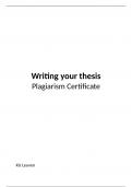 Plagiarism Certificate: the answers