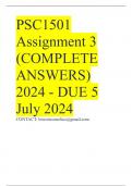 PSC1501 Assignment 3 (COMPLETE ANSWERS) 2024 - DUE 5 July 2024