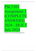 PSC1501 Assignment 3 (COMPLETE ANSWERS) 2024 - DUE 5 July 2024