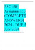 PSC1501 Assignment 3 (COMPLETE ANSWERS) 2024 - DUE 5 July 2024