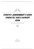 CUS3701 Assignment 3 2024 (629218)- DUE 6 August 2024