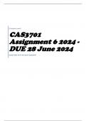 CAS3701 Assignment 6 2024 - DUE 28 June 2024