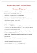 Business Btec Unit 3: Business finance Questions & Answers