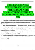 ATLS EXAM REVIEW QUESTIONS AND EXPERT VERIFIED ANSWERS GUARANTEEING COMPLETE SUCCESS FOR ATLS STUDENTS 2024