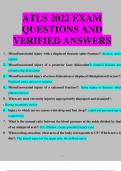 ATLS 2022 EXAM QUESTIONS AND VERIFIED ANSWERS