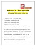 1 AirMethods PAC Study Guide with Complete Solutions 100% Pass