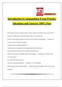 1 Introduction to Ammunition Exam Practice Questions and Answers 100% Pass