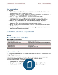 Samenvatting controlebeginselen blok 6