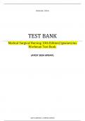TEST BANK Medical Surgical Nursing 10th Edition| Ignatavicius Workman Test Bank. LATEST 2024 UPDATE. 100 % COMPLETE | VERIFIED UPDATE    