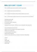 BIOL 2213 UNIT 1 EXAM QUESTIONS & ANSWERS SOLVED 100% CORRECT!!