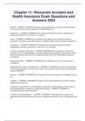 Chapter 11: Wisconsin Accident and  Health Insurance Exam Questions and  Answers 2024