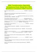 ISSA Transformation Specialist Competence Exam Study Set || With Questions & Answers (100% Correct)